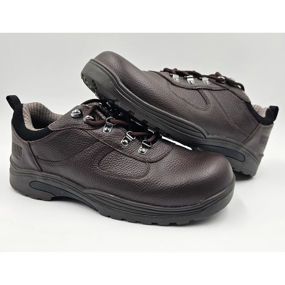 Drew Boulder Mens Hiking Shoes Brown Pebbled Leather Wide Orthotic 12 W 40920-68